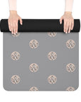 Slim & Serene Grey Rubber Yoga Mat - Heart Design for Comfort and Support