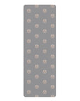 Slim & Serene Grey Rubber Yoga Mat - Heart Design for Comfort and Support