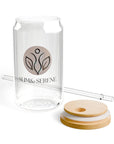 Slim & Serene 16oz Sipper Glass with Eco-Friendly Bamboo Lid