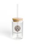 Slim & Serene 16oz Sipper Glass with Eco-Friendly Bamboo Lid