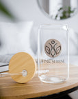 Slim & Serene 16oz Sipper Glass with Eco-Friendly Bamboo Lid