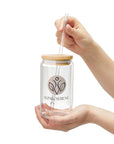 Slim & Serene 16oz Sipper Glass with Eco-Friendly Bamboo Lid