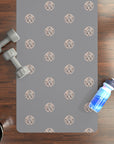 Slim & Serene Grey Rubber Yoga Mat - Heart Design for Comfort and Support