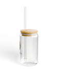 Slim & Serene 16oz Sipper Glass with Eco-Friendly Bamboo Lid