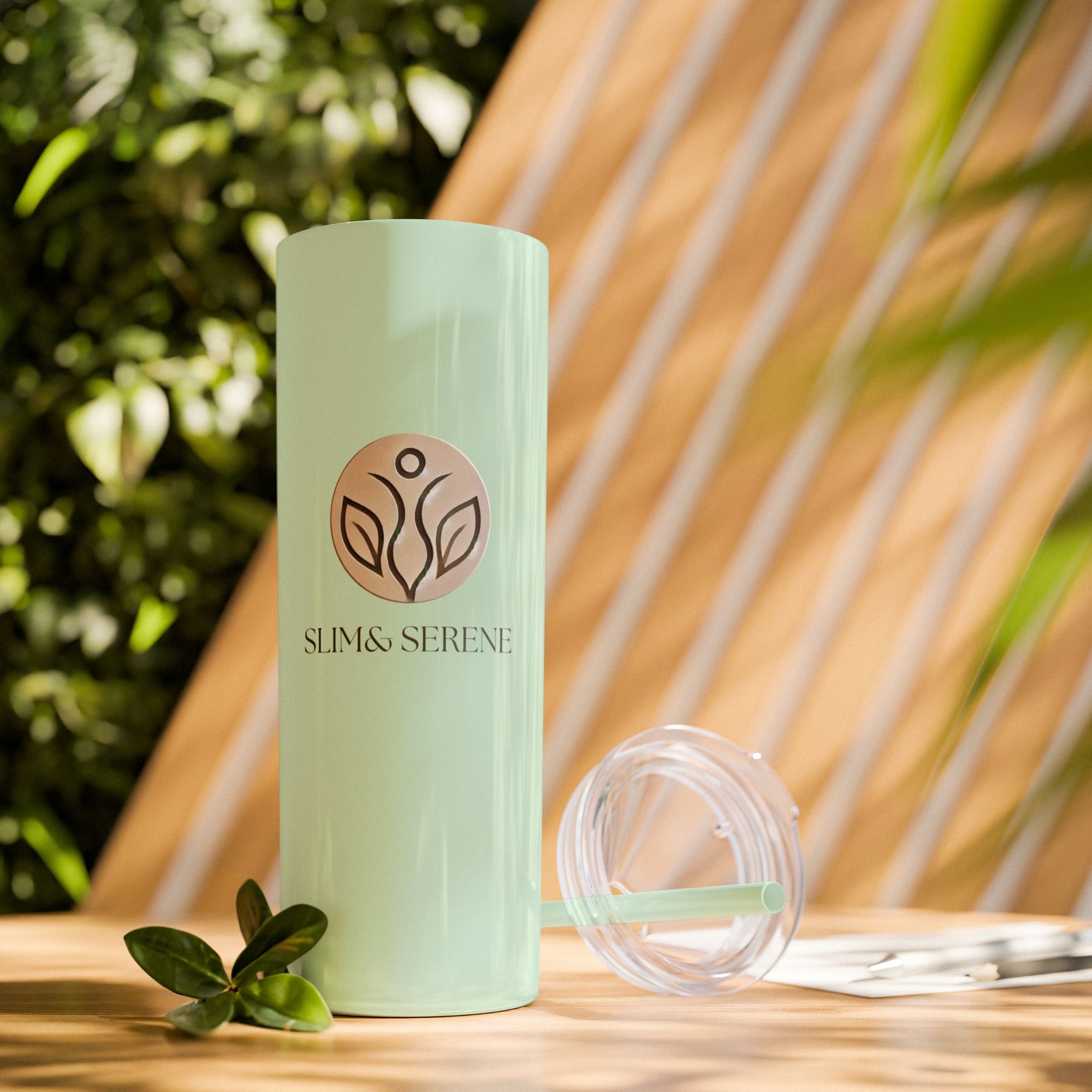 Slim &amp; Serene Design 20oz Skinny Tumbler with Straw - Wellness Refined. Confidence Reclaimed.