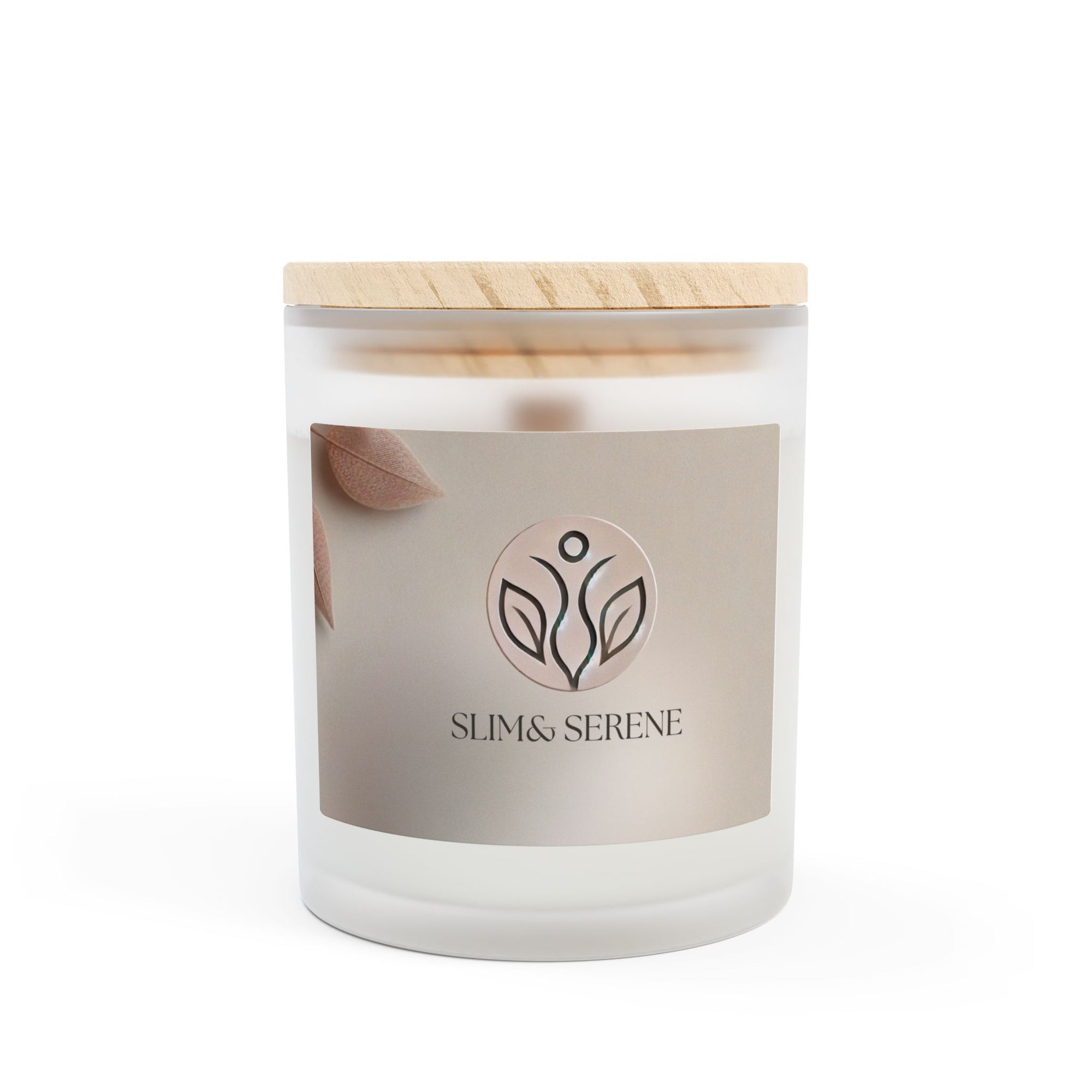 Slim &amp; Serene Frosted Glass Candle | 11oz Aromatherapy Candle for Relaxation &amp; Serenity
