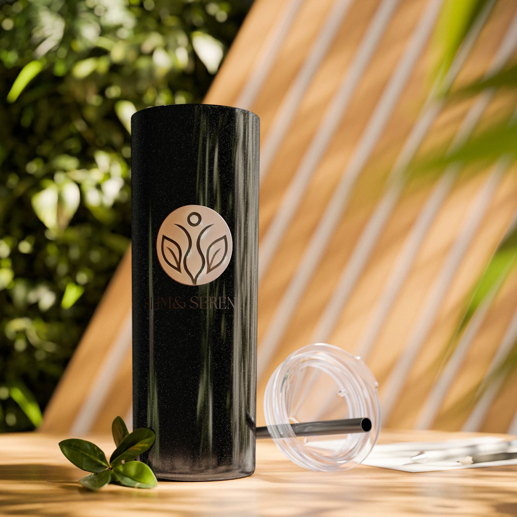 Slim &amp; Serene Design 20oz Skinny Tumbler with Straw - Wellness Refined. Confidence Reclaimed.