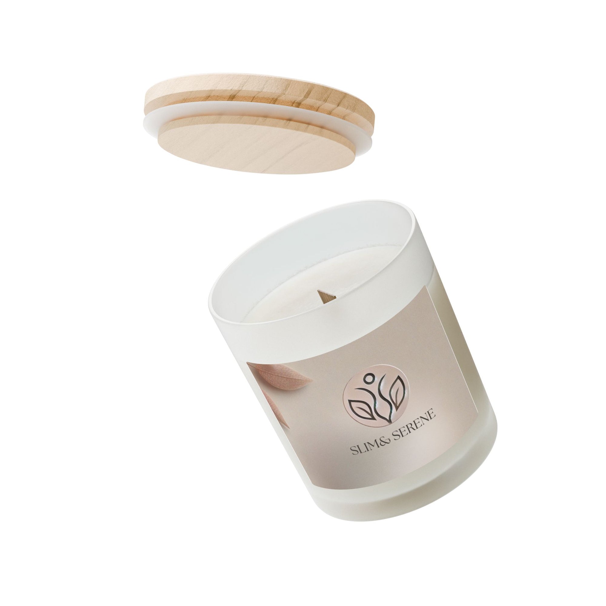 Slim &amp; Serene Frosted Glass Candle | 11oz Aromatherapy Candle for Relaxation &amp; Serenity
