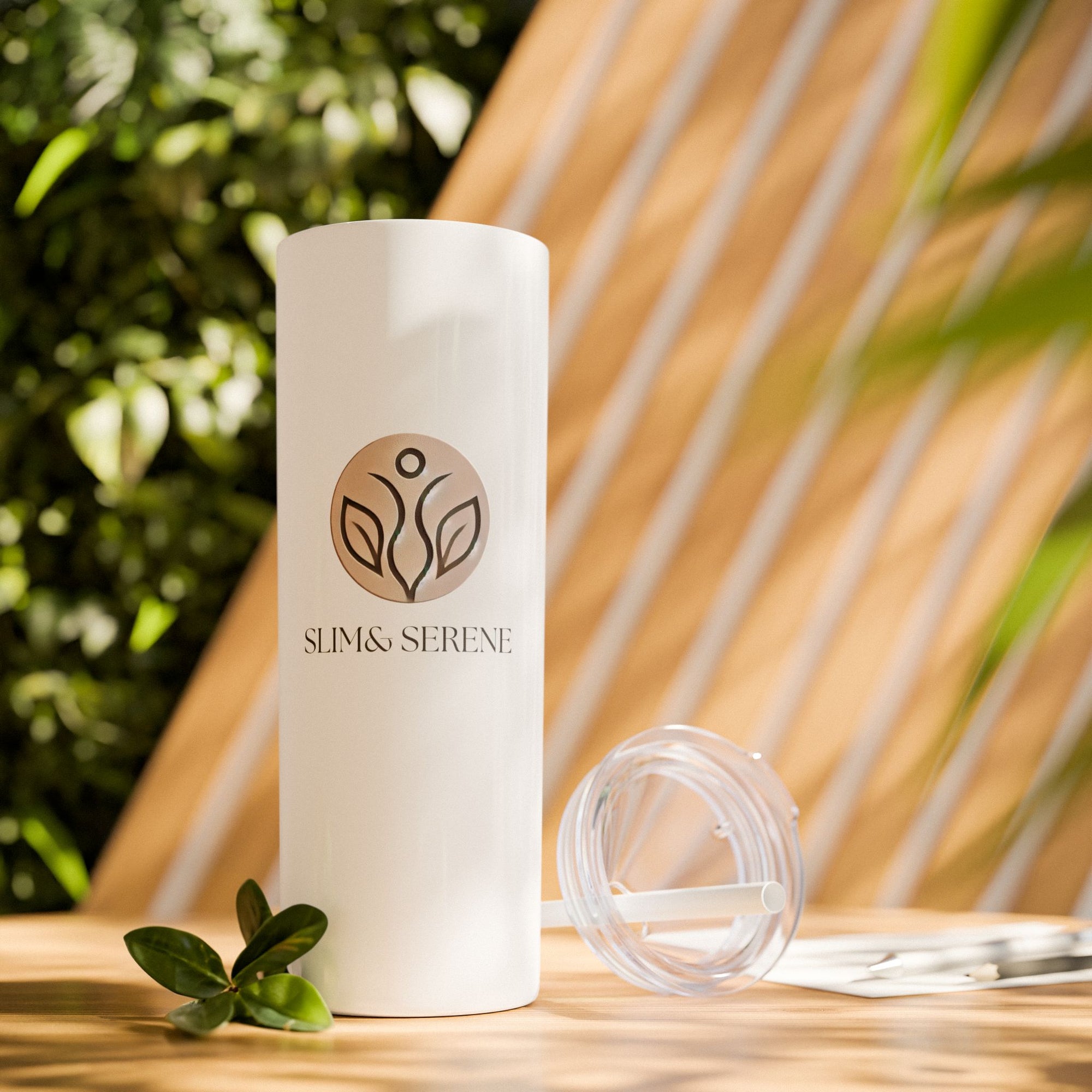 Slim &amp; Serene Design 20oz Skinny Tumbler with Straw - Wellness Refined. Confidence Reclaimed.