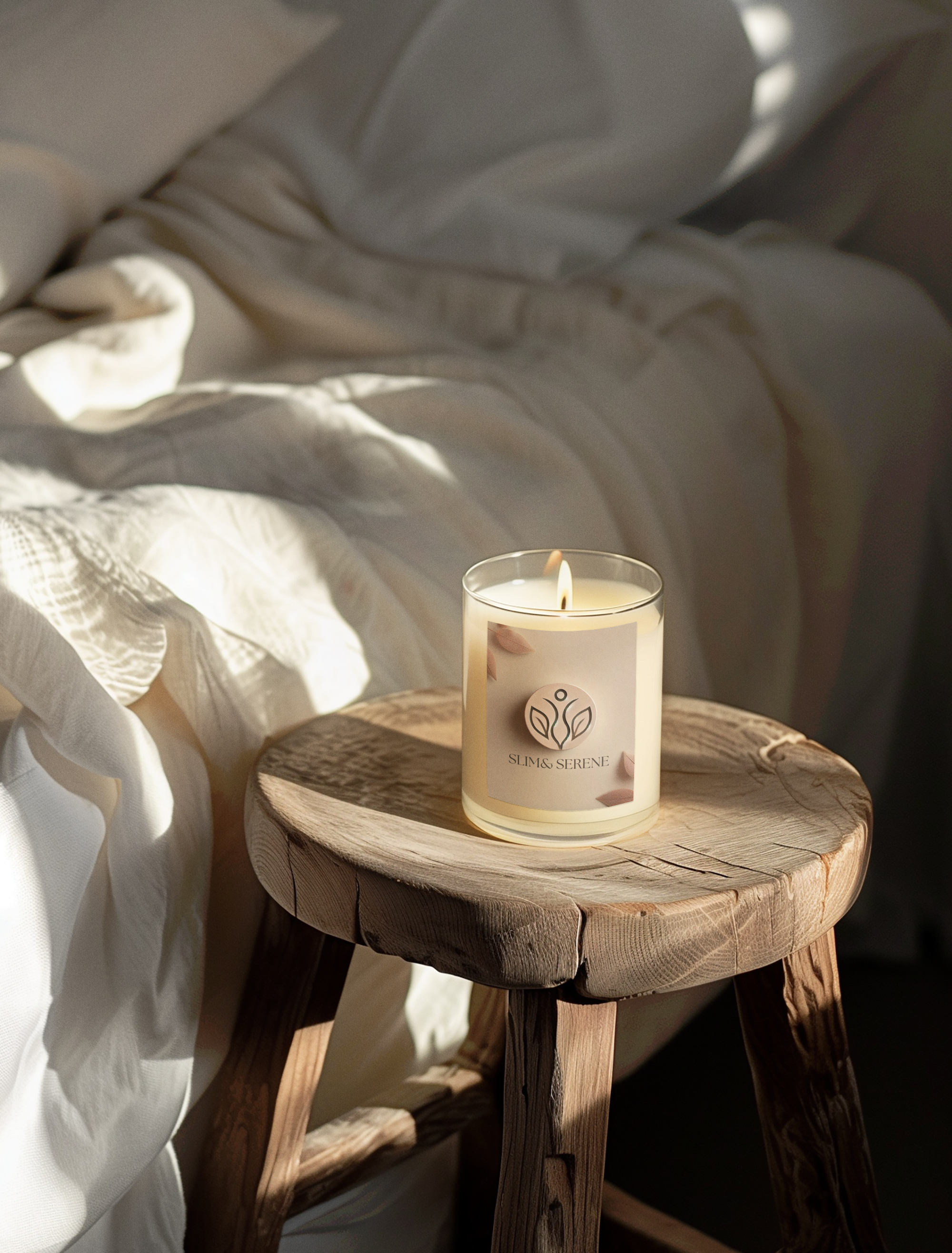 Slim &amp; Serene Frosted Glass Candle | 11oz Aromatherapy Candle for Relaxation &amp; Serenity