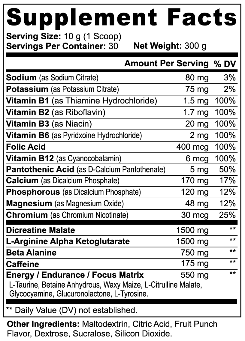 Inner Drive Pre-Workout Powder (Fruit Punch)