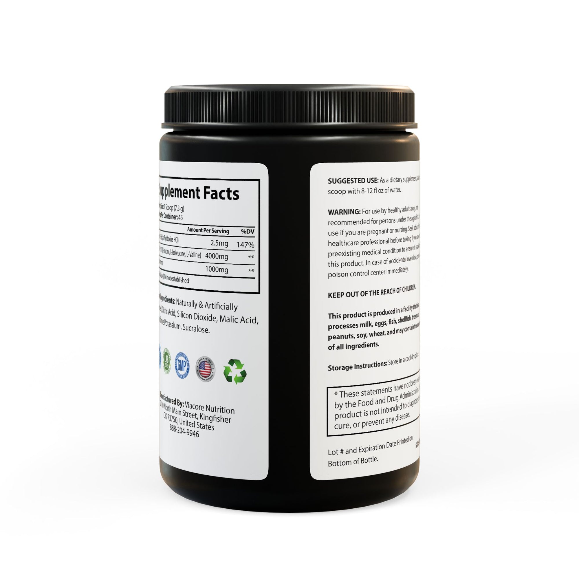 Slim &amp; Serene BCAA Supplement, Watermelon (325g, 11.46oz, 45 servings)