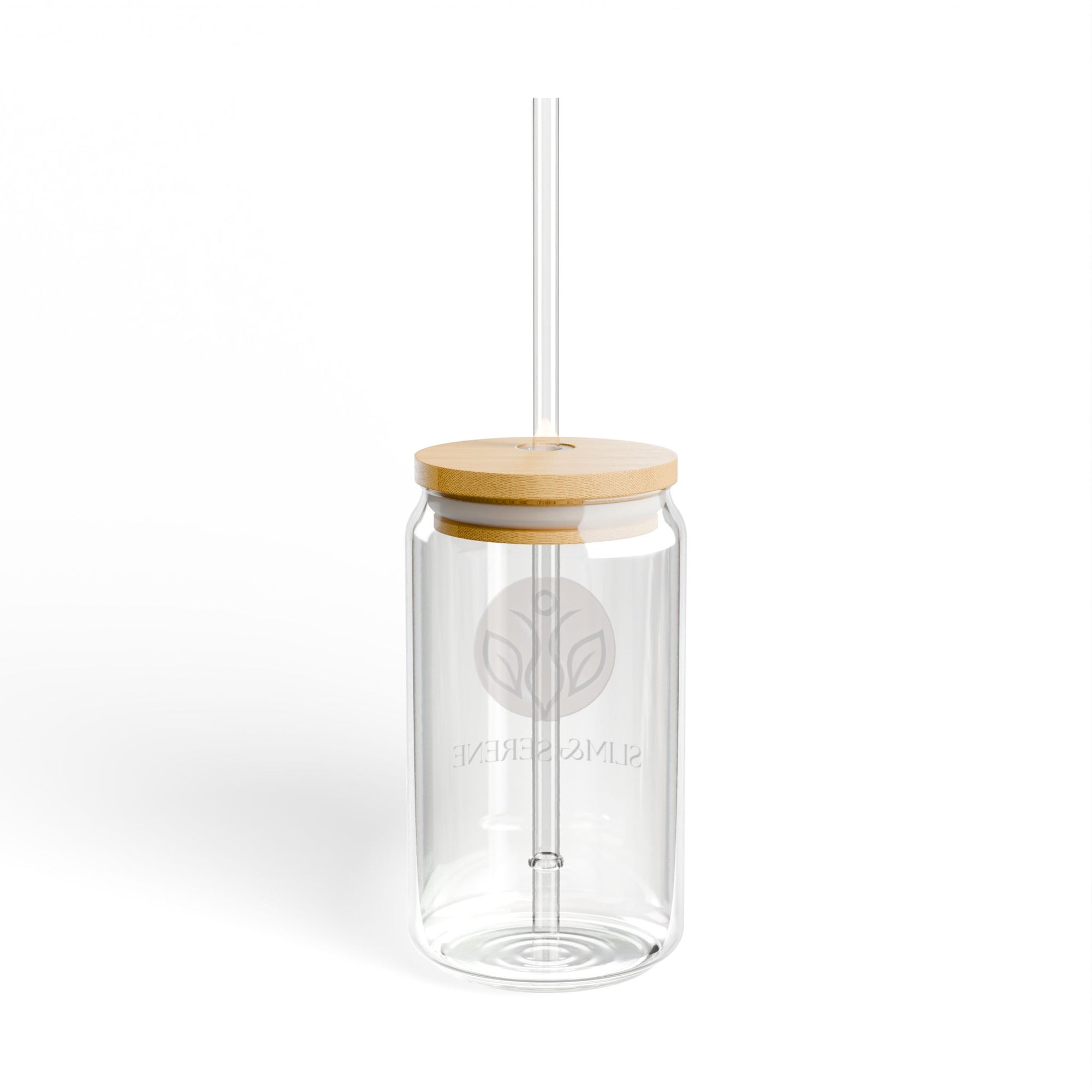 Slim &amp; Serene 16oz Sipper Glass with Eco-Friendly Bamboo Lid