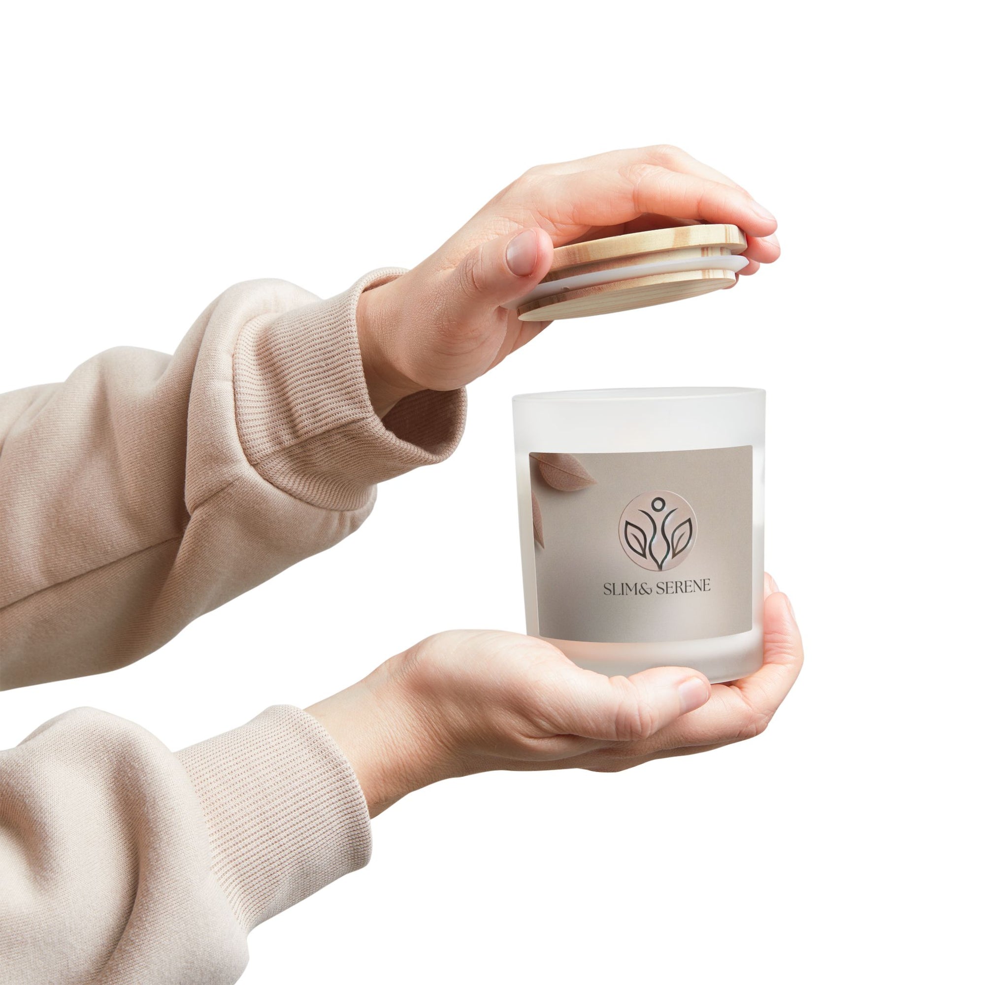 Slim &amp; Serene Frosted Glass Candle | 11oz Aromatherapy Candle for Relaxation &amp; Serenity