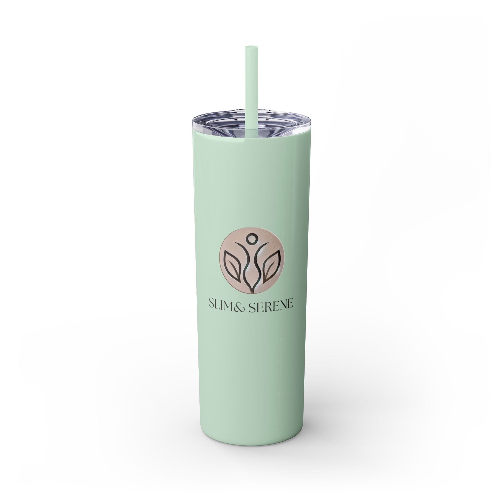 Slim &amp; Serene Design 20oz Skinny Tumbler with Straw - Wellness Refined. Confidence Reclaimed.