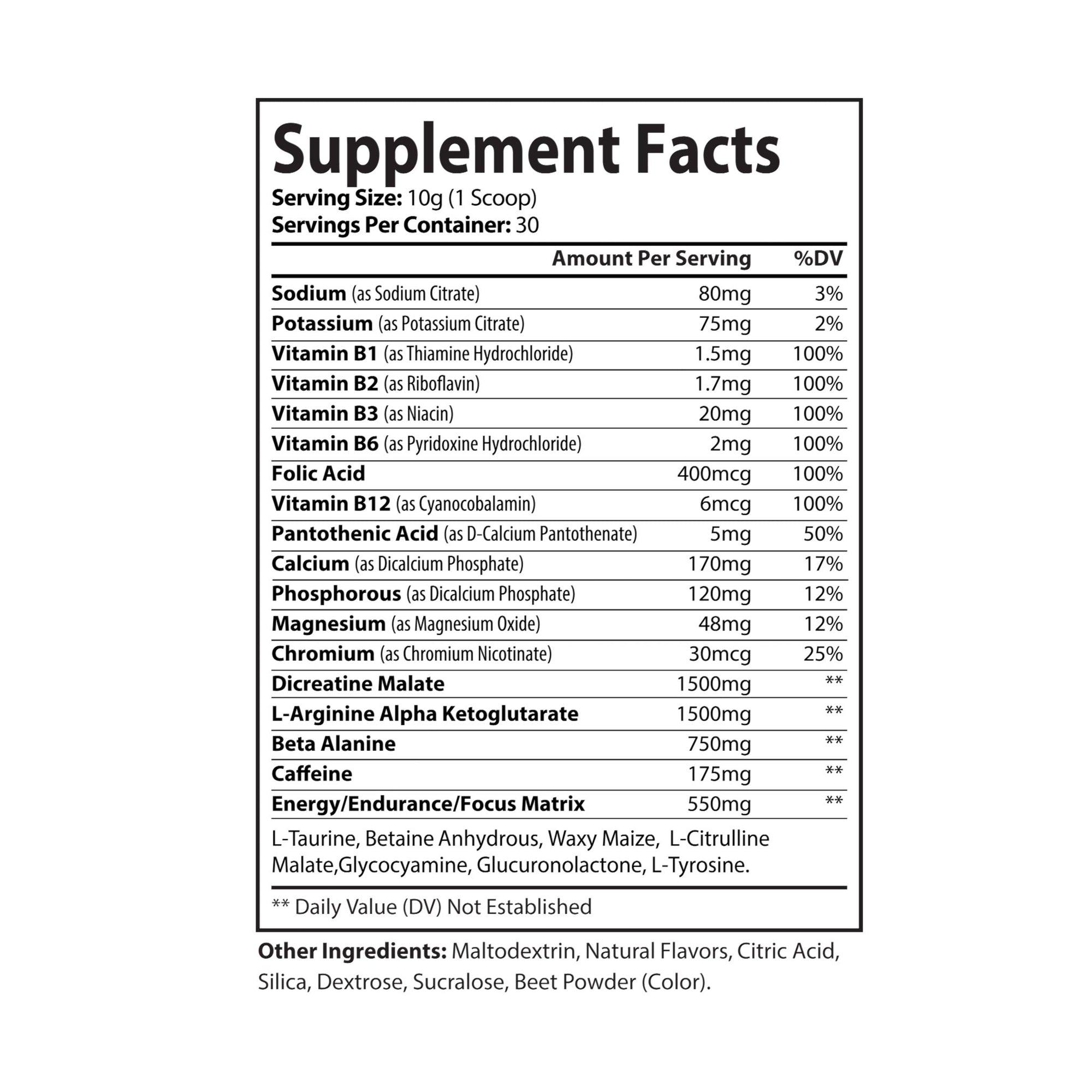 Inner Drive Pre-Workout Supplement, Watermelon (300g, 10.58oz)
