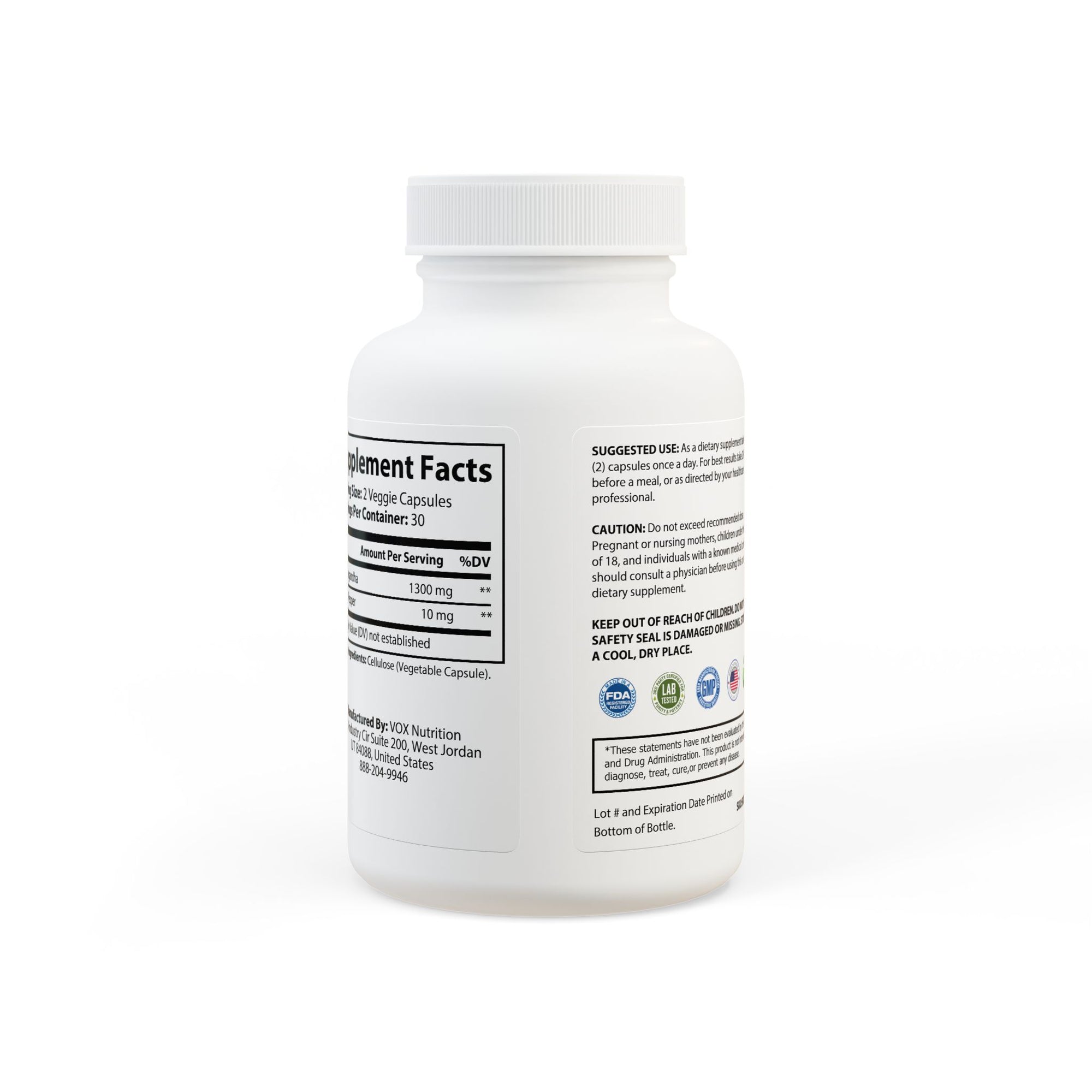 Adapt + Align Ashwagandha and Black Pepper Supplement (60 capsules)